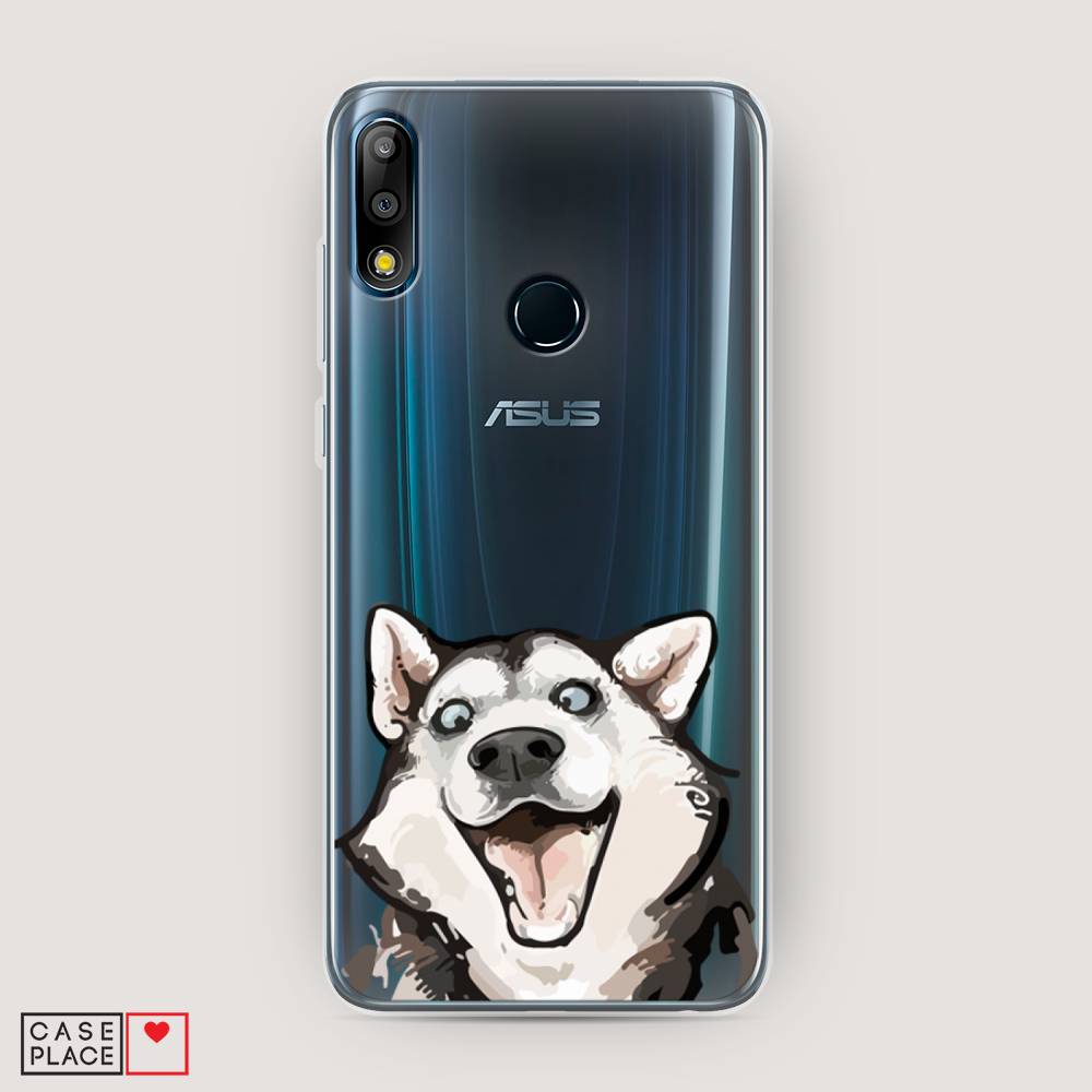 фото Чехол awog "радостный хаски" для asus zenfone max pro (m2) zb631kl