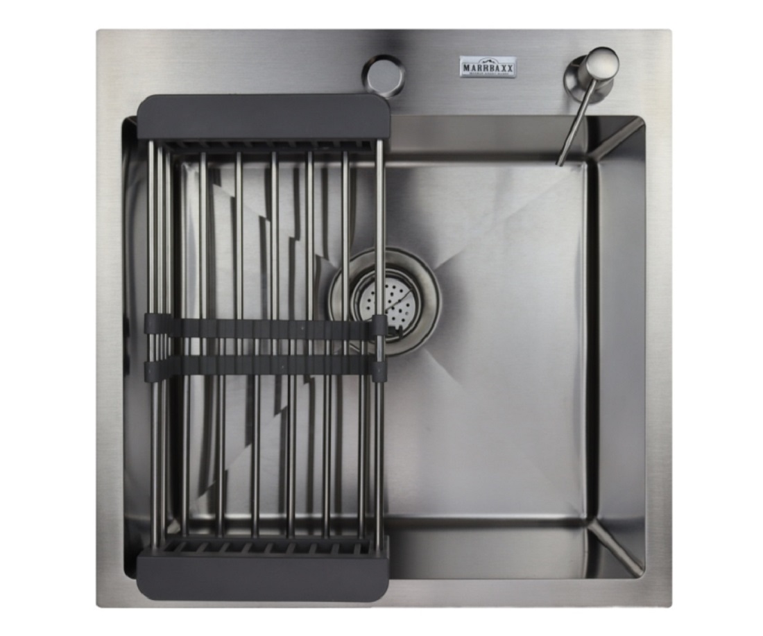 Мойка для кухни из нержавеющей стали MARRBAXX С5050-MR Сатин с дозатором и коландером пробка для ванны мультидом из нержавеющей стали