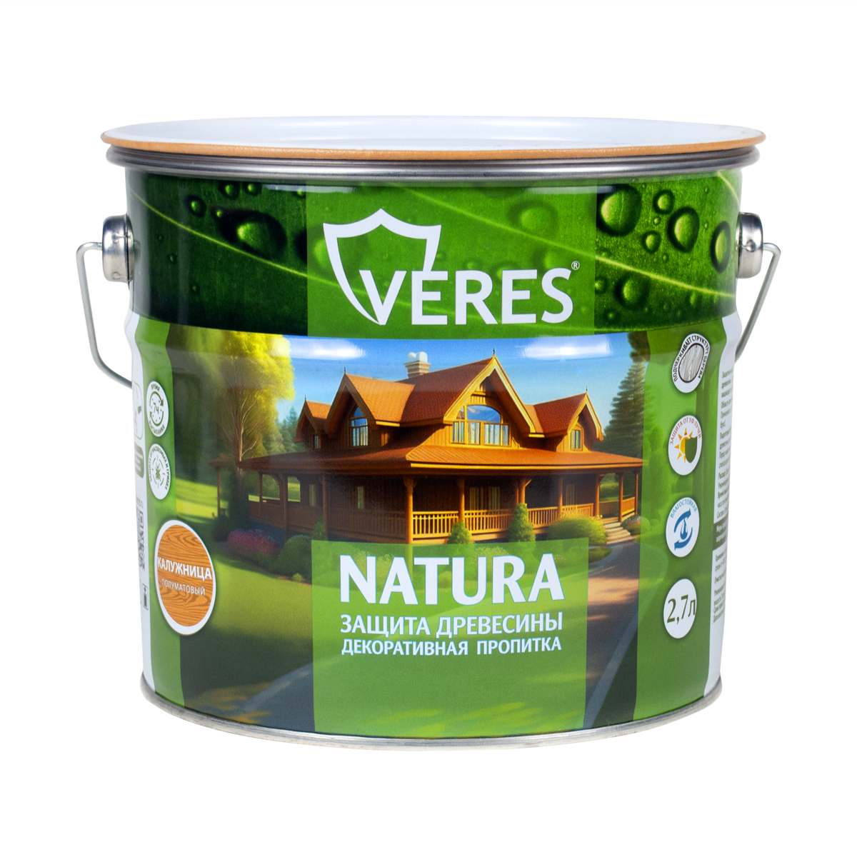 Декоративная пропитка для дерева Veres Natura полуматовая 2 7 л калужница, VR-108