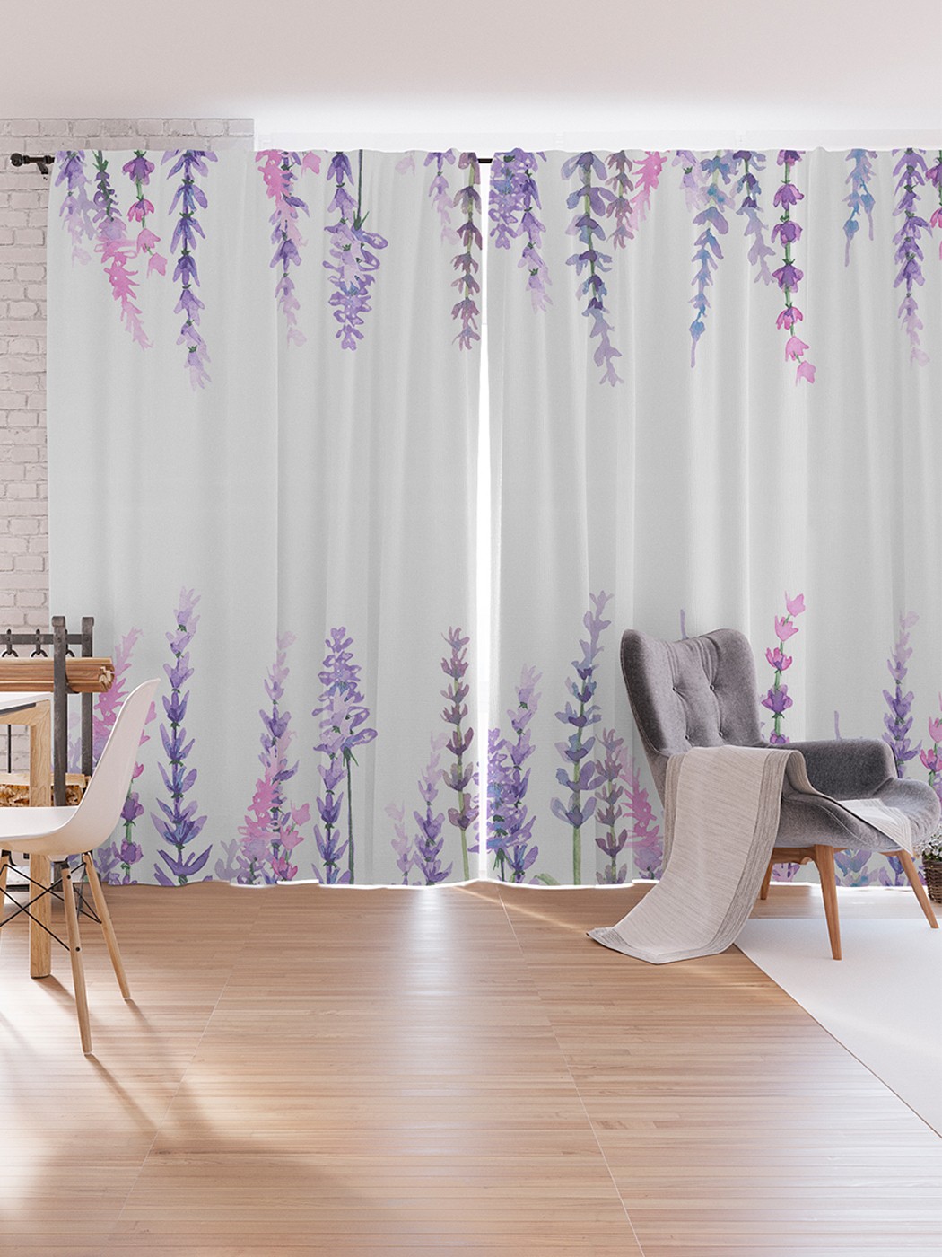 

Шторы под лён JoyArty "Цветочки у реки", серия Oxford DeLux, 340х265 см, Цветочки у реки