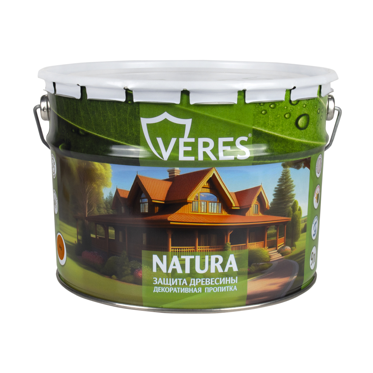 Декоративная пропитка для дерева Veres Natura полуматовая 9 л дуб, VR-106