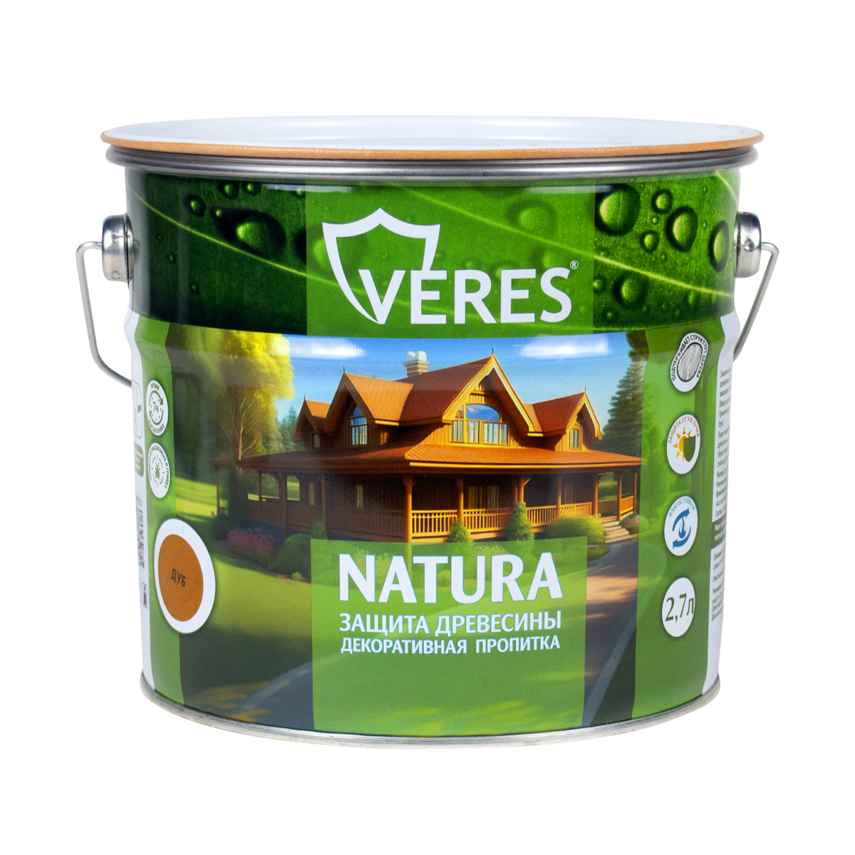 Декоративная пропитка для дерева Veres Natura полуматовая 2 7 л дуб, VR-105