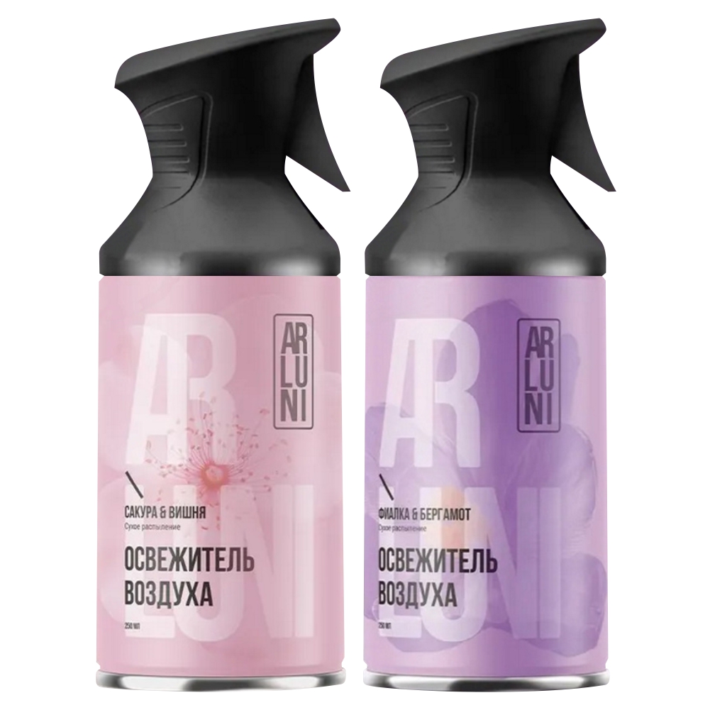 Набор Освежителей Arluni фиалка и бергамот, сакура и вишня, 250 мл х 2 шт