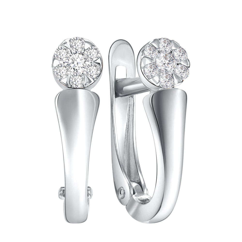 

Серьги из белого золота 585Gold 302006795, фианит, 302006795