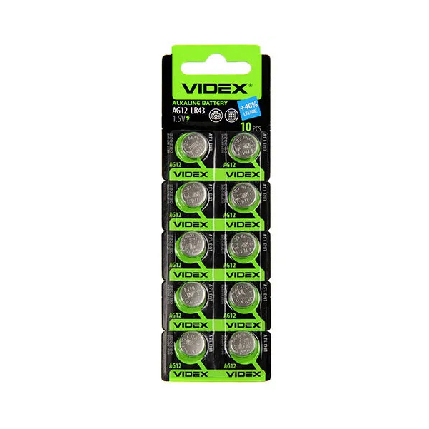 Батарейка LR43 - Videx AG12 10BL (10 штук) VID-AG12