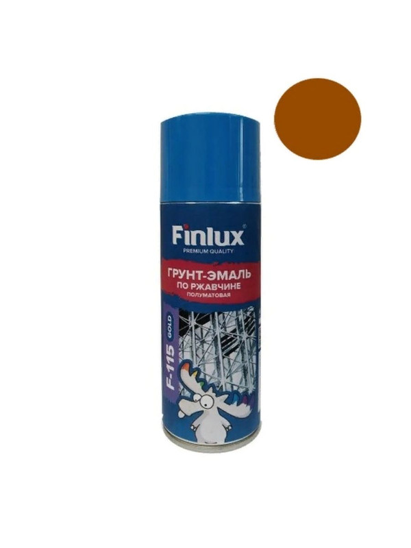 фото Универсальная аэрозольная краска finlux f-115 полуматовая коричневая 520 мл