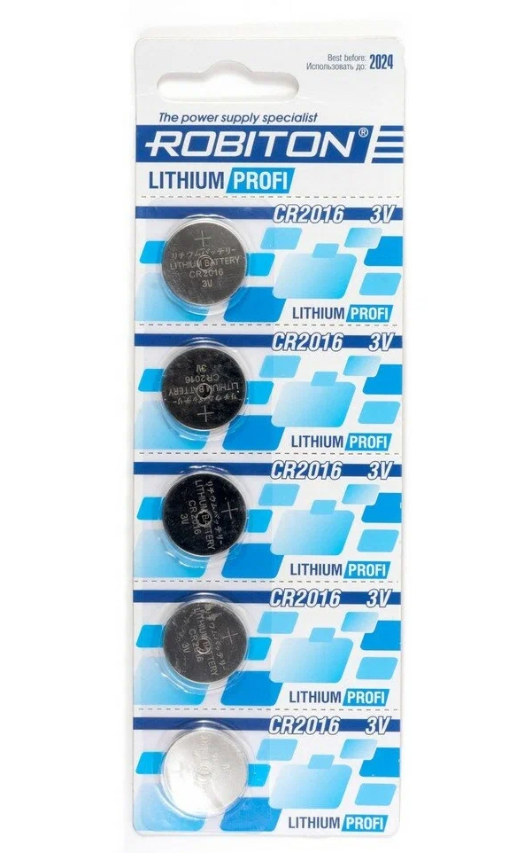 

Батарейка CR2016 - Robiton Profi R-CR2016-BL5 (5 штук) 13414
