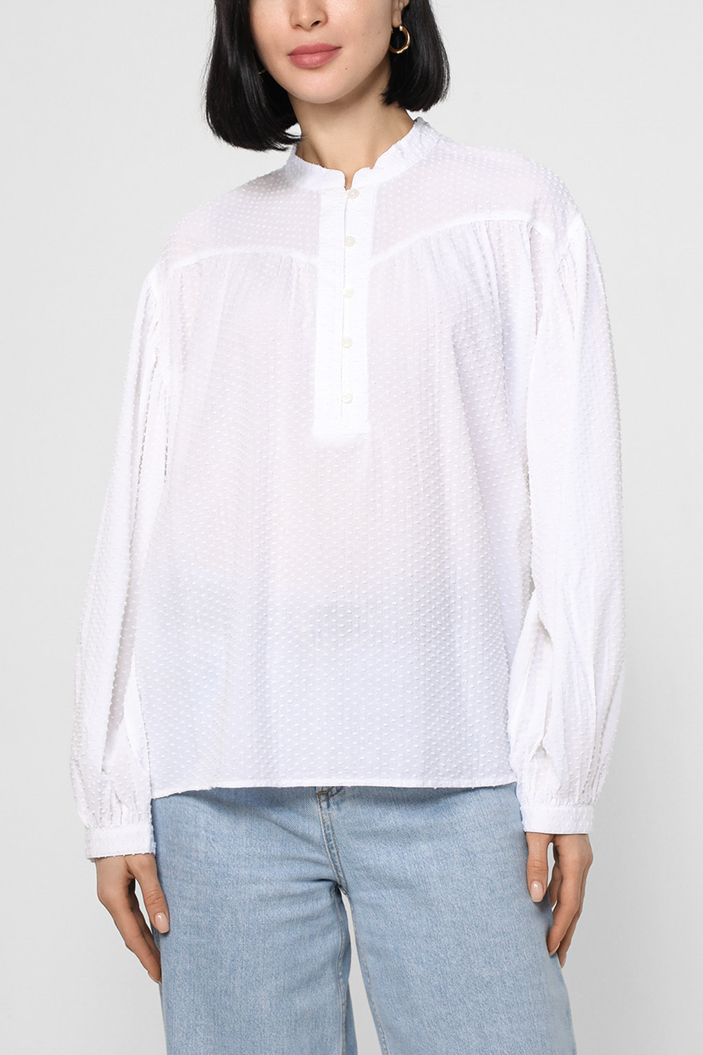 

Блуза женская Esprit Casual 092EE1F309 белая M, Белый, 092EE1F309