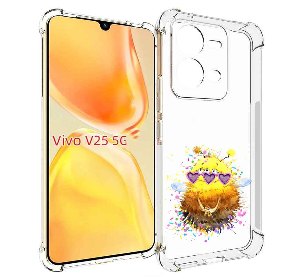 

Чехол MyPads Пушитый шмель для Vivo V25 5G / V25e, Прозрачный, Tocco