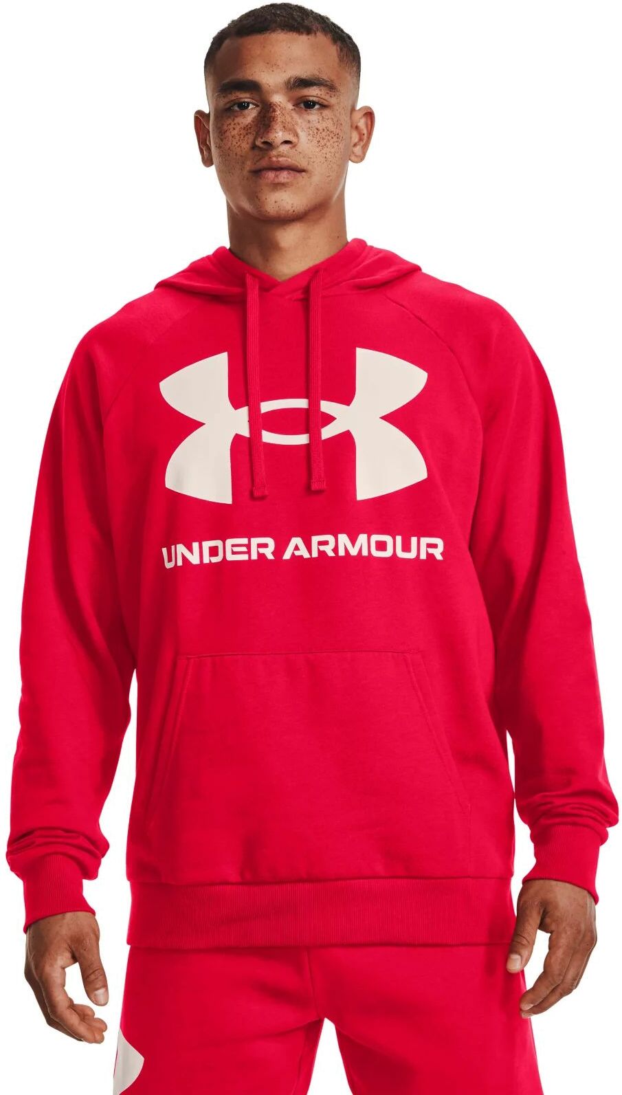 Худи мужское Ua Rival Fleece Big Logo Hd Under Armour красное XL