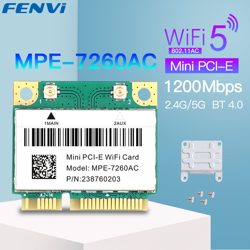 

Приемник Wi-Fi NoBrand для компьютера Mini PCI-e 802.11ac, Зеленый;белый