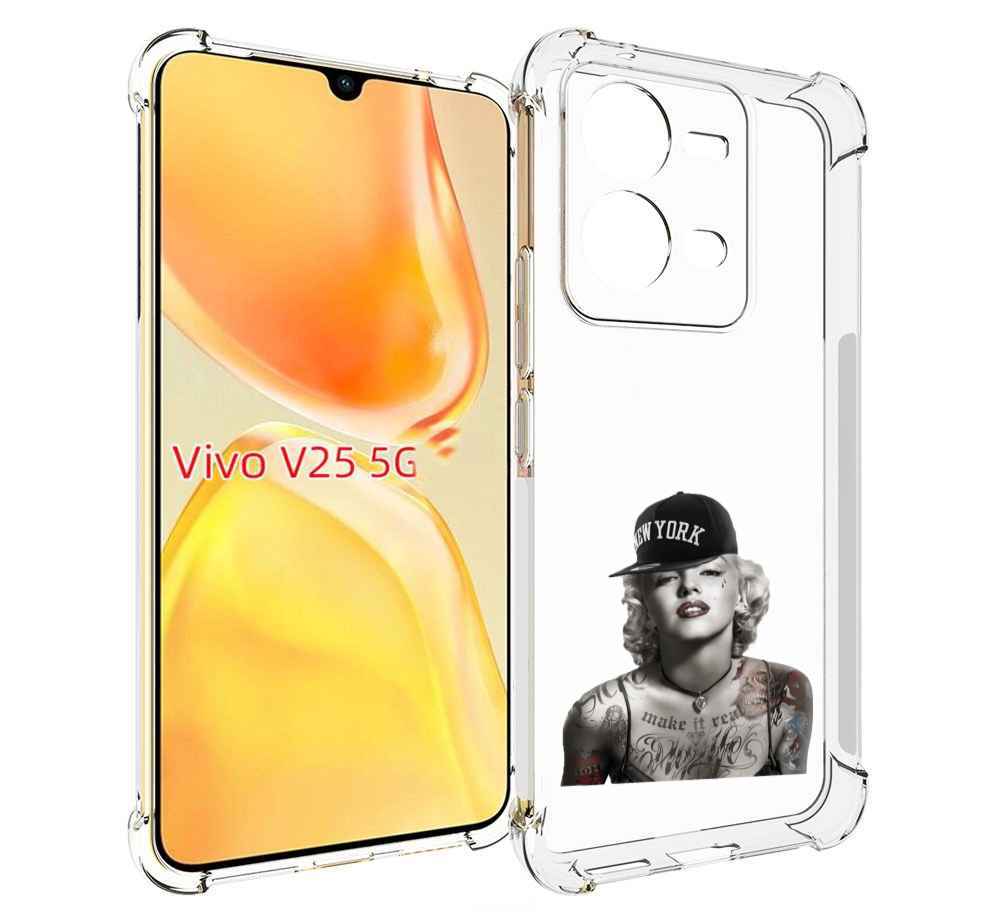 

Чехол MyPads Мерлин Монро с тату женский для Vivo V25 5G / V25e, Прозрачный, Tocco