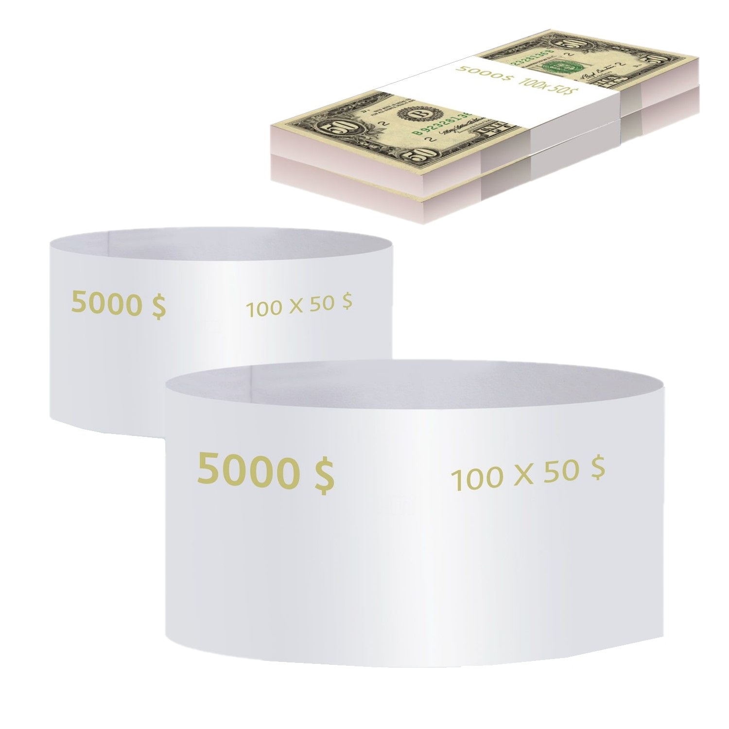 Бандероли кольцевые, комплект 500 шт., номинал 50 долларов