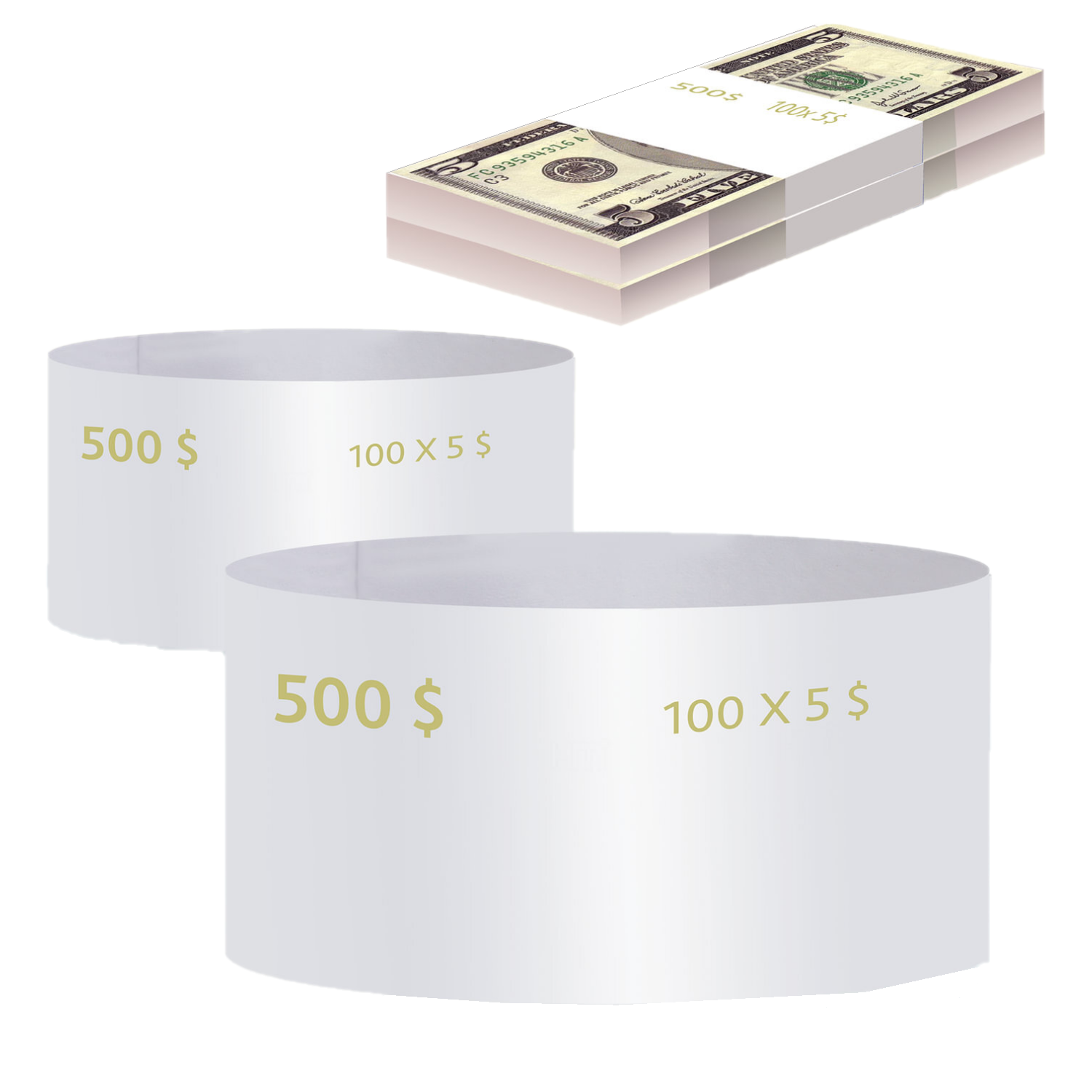 Бандероли кольцевые, комплект 500 шт., номинал 5 долларов