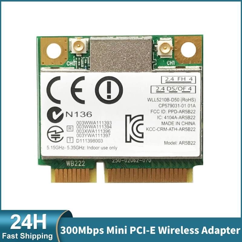 

Приемник Wi-Fi NoBrand Mini PCI-e 802.11a; 802.11g; 802.11n, Зеленый;белый