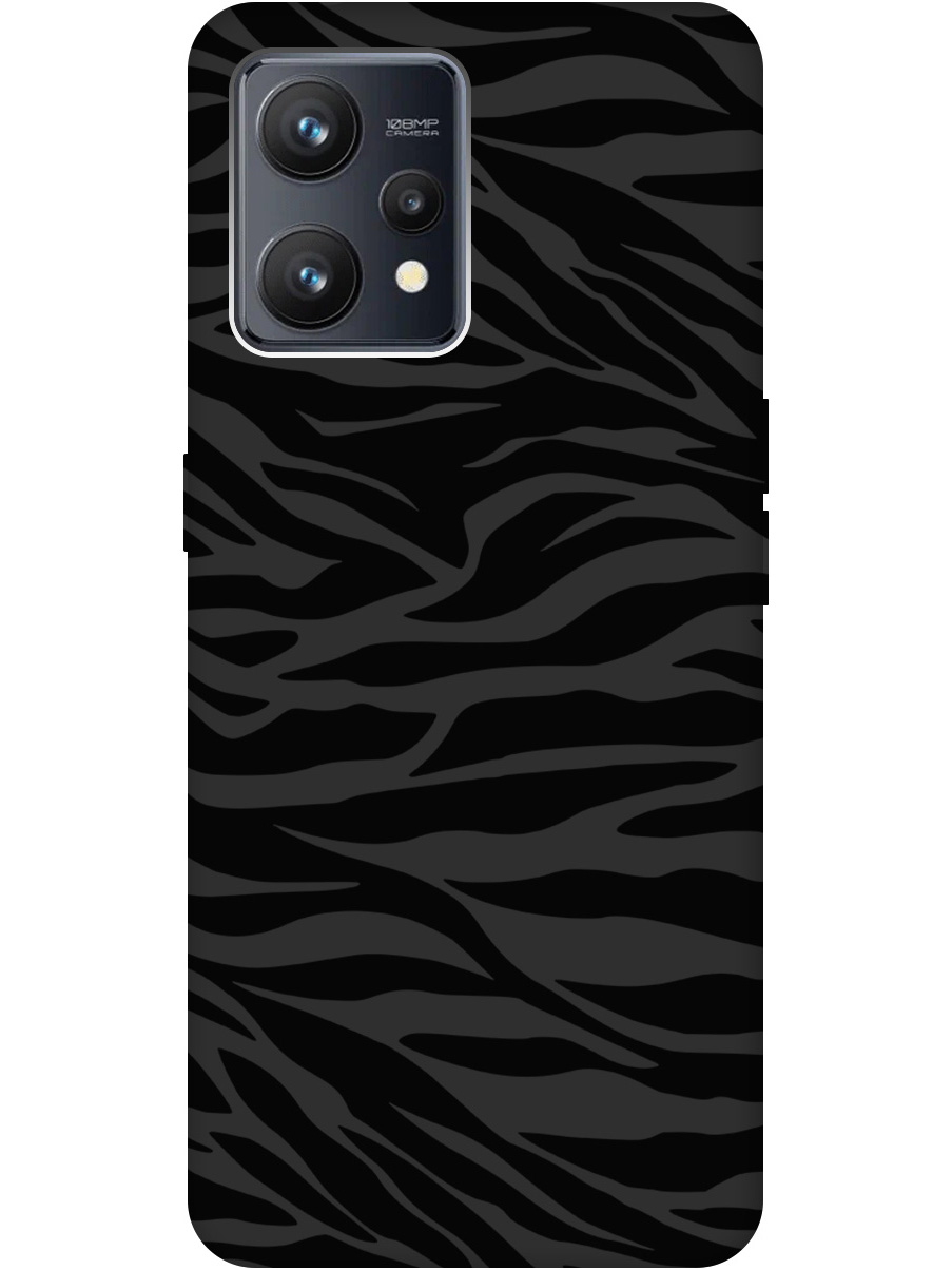 

Силиконовый чехол на Realme 9 с рисунком "Зебра" Soft Touch черный, 20000165