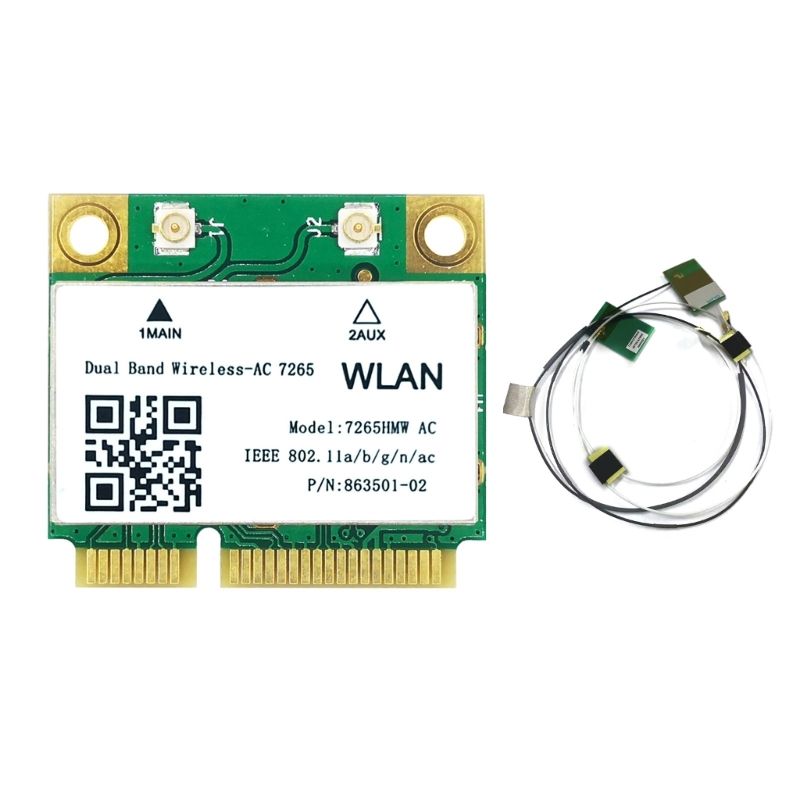 

Приемник Wi-Fi NoBrand для компьютера Mini PCI-e 802.11ac, Зеленый;белый