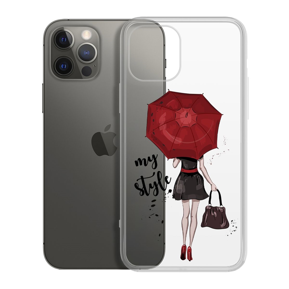 

Чехол-накладка Krutoff Clear Case Мой стиль для iPhone 12/12 Pro, Разноцветный