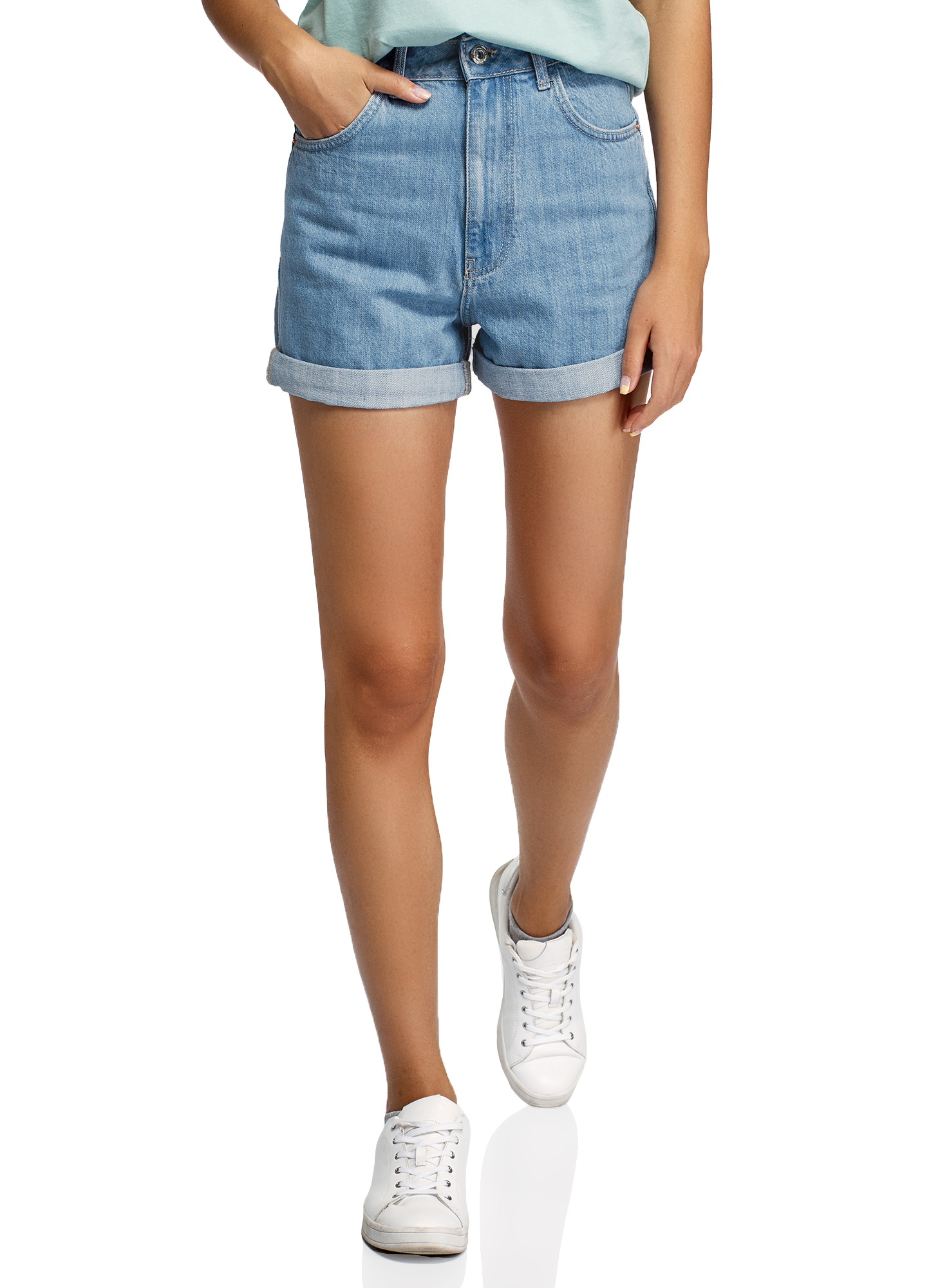 

Шорты женские oodji 12807092-1 синие 25, Синий, 12807092-1