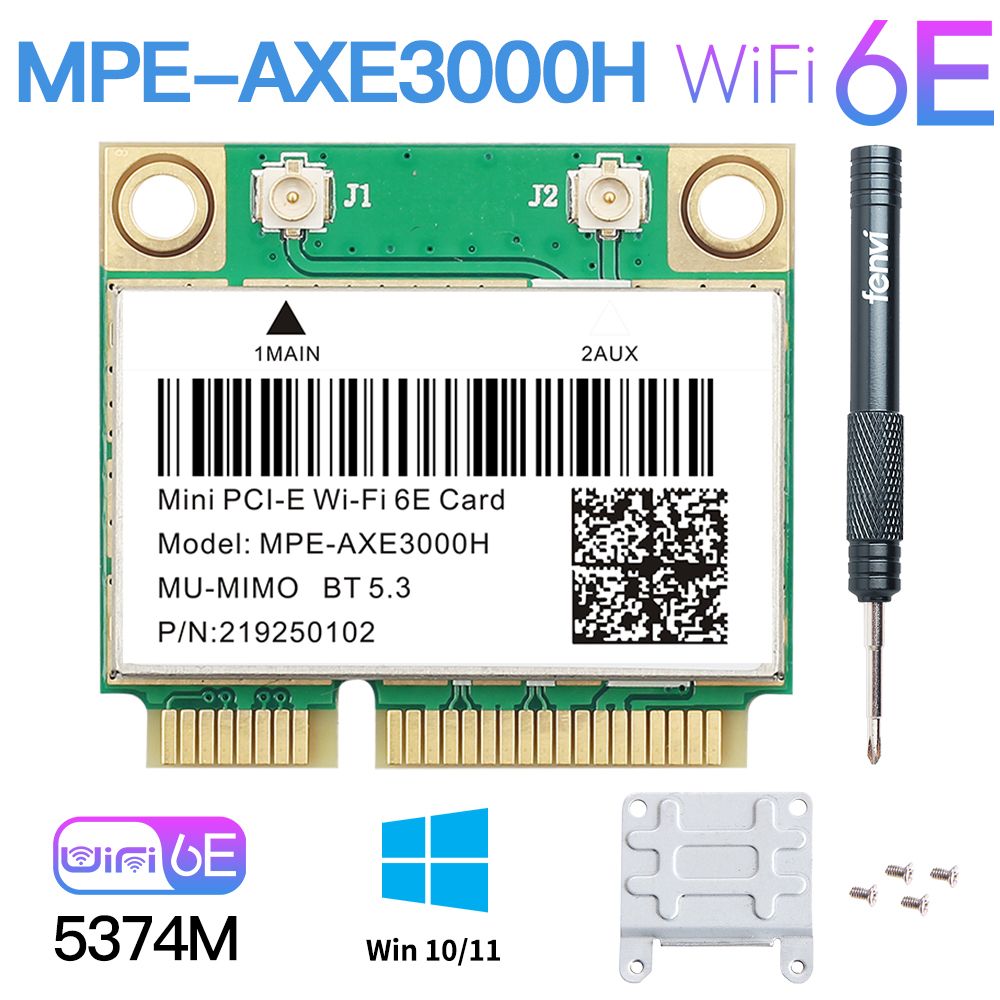 

Приемник Wi-Fi NoBrand Mini PCI-e 802.11n; 802.11ax; 802.11a; 802.11g; 802.11ac, Зеленый;белый