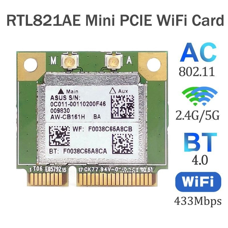 

Приемник Wi-Fi NoBrand Mini PCI-e 802.11ac, Зеленый;белый