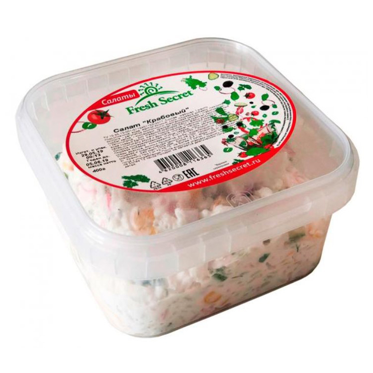

Салат Fresh Secret Крабовый с крабовыми палочками и кукурузой 600 г