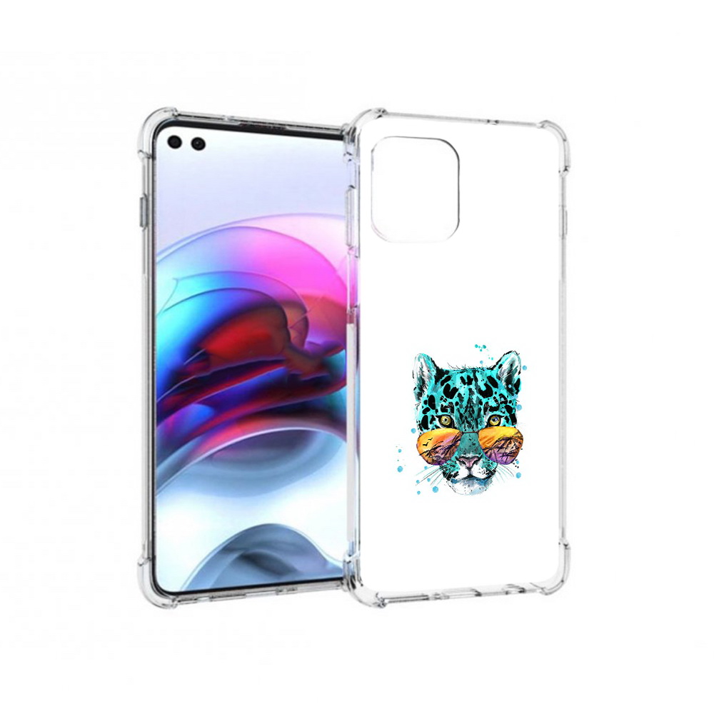 

Чехол MyPads Tocco для Motorola Edge голубой лео (PT157712.351.294), Прозрачный, Tocco