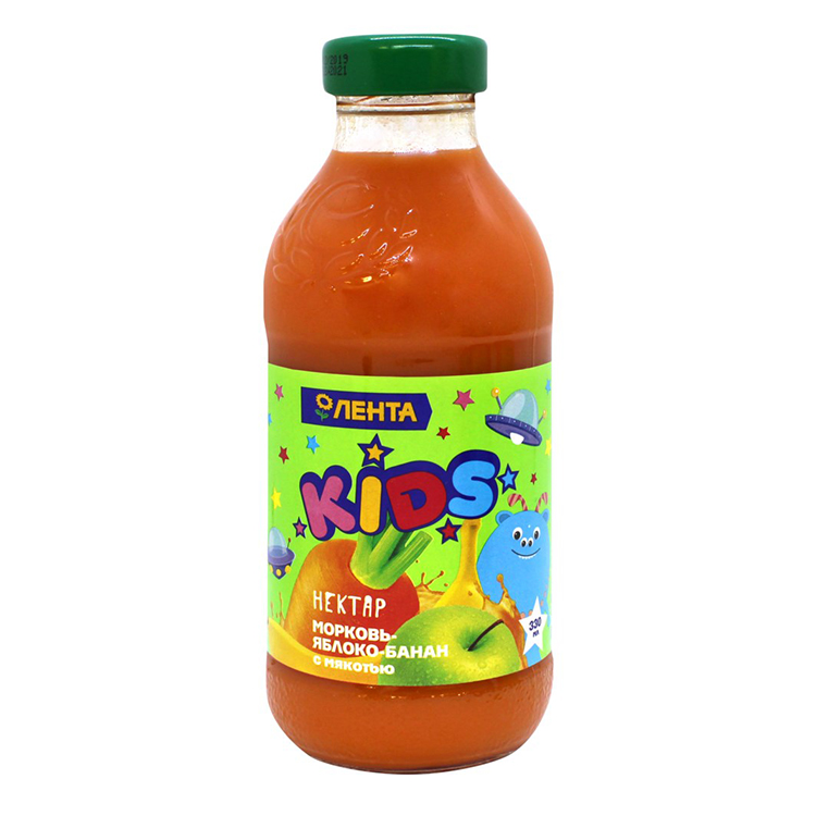 

Нектар Лента Kids Муми Тролли морковь-яблоко-банан 330 мл