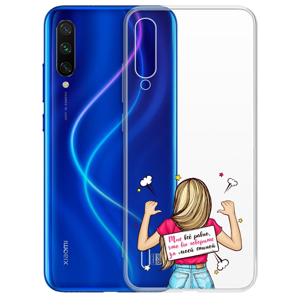 фото Чехол-накладка krutoff clear case мне все равно для xiaomi mi 9 lite