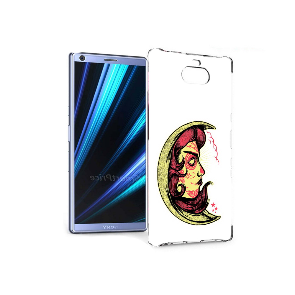 

Чехол MyPads Tocco для Sony Xperia 10 желтый полумесяц с лицом девушки (PT125953.225.346), Прозрачный, Tocco