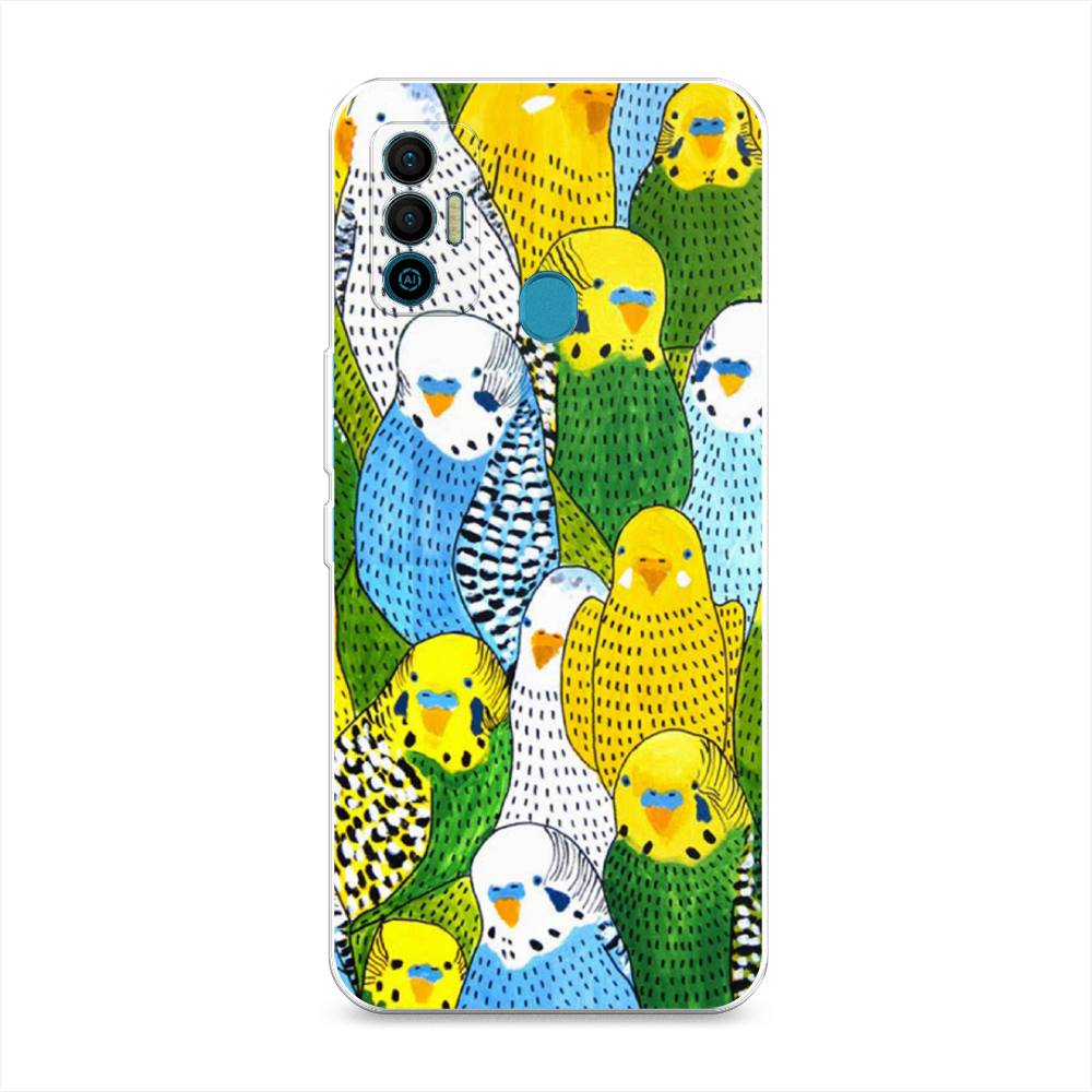 

Чехол Awog на Tecno Spark 7 "Попугаи", Разноцветный, 301050-1