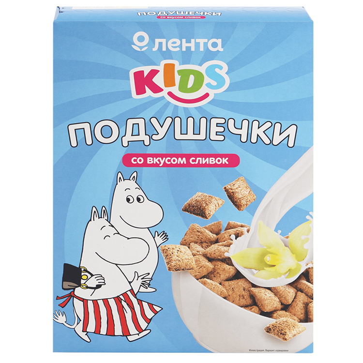 Сухой завтрак подушечки Лента Kids Муми Тролли со вкусом сливок 200 г