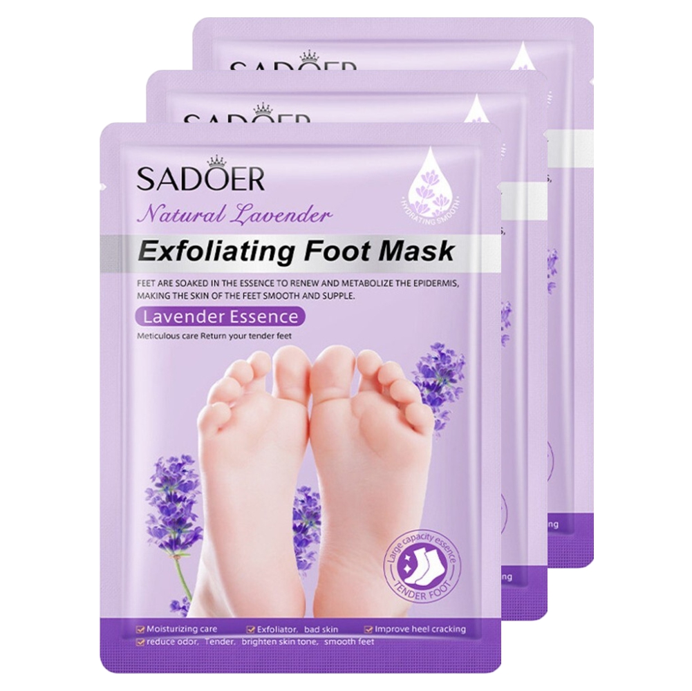Набор Sadoer Отшелушивающая тканевая маска для ног с экстрактом лаванды 35 г х 3 шт маска для лица esfolio с экстрактом лаванды 25 мл
