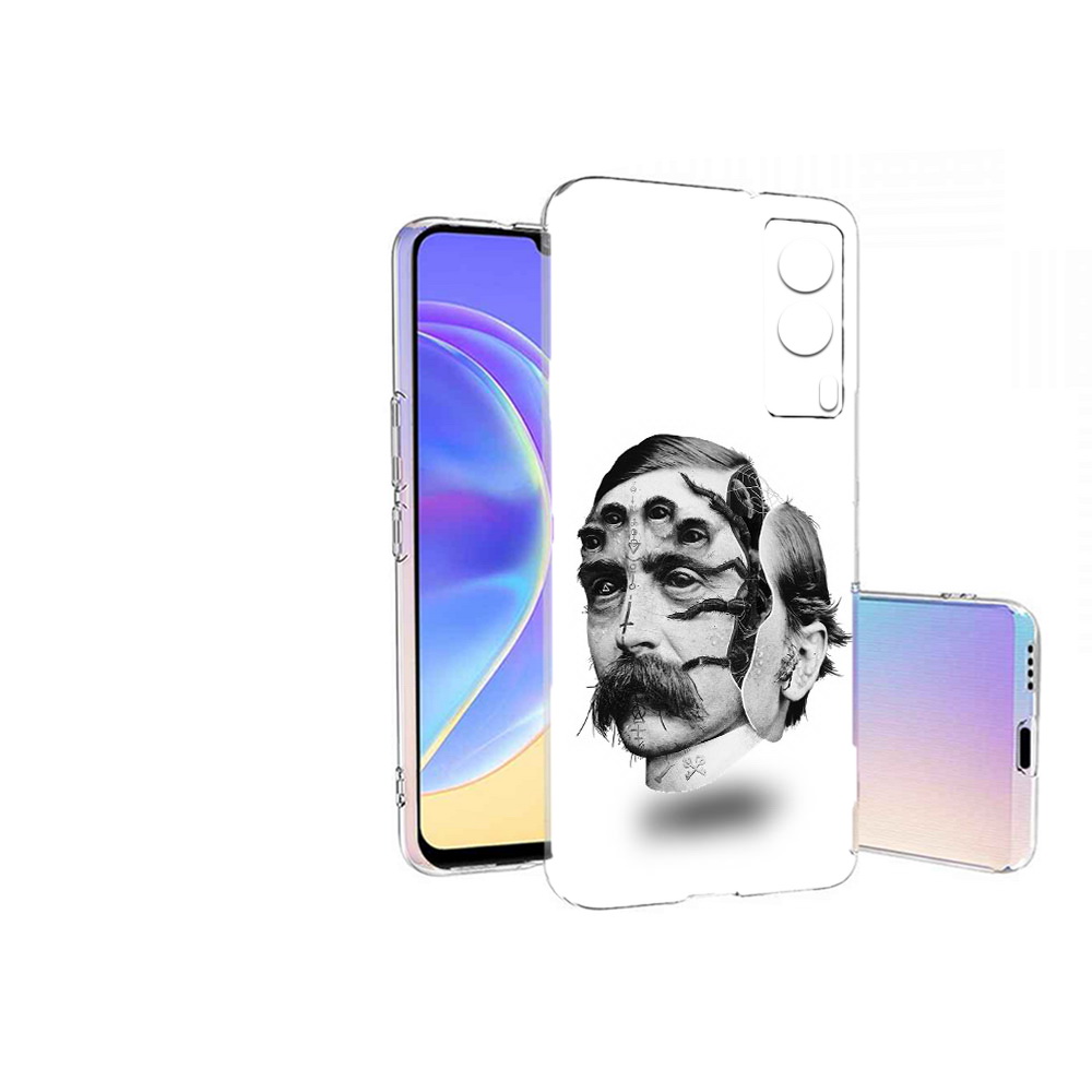 

Чехол MyPads Tocco для Vivo V21E страшное лицо мужчины (PT161736.380.629), Прозрачный, Tocco