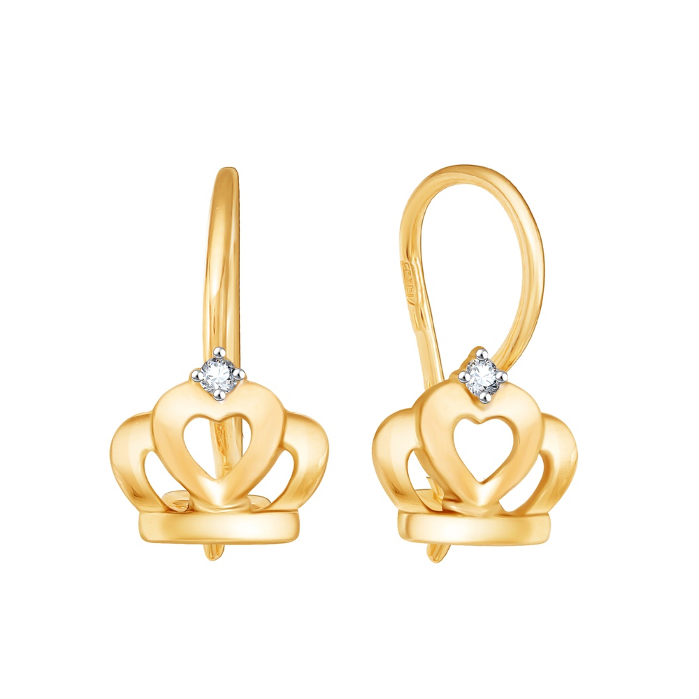 

Серьги из красного золота 585Gold 602001463, фианит, 602001463