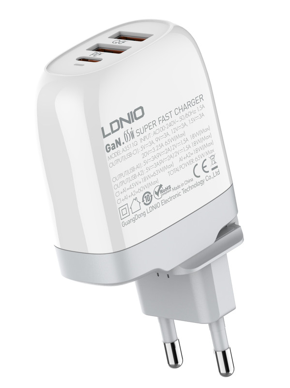 

Сетевое зарядное устройство Ldnio type-c - type-c 3 А белый
