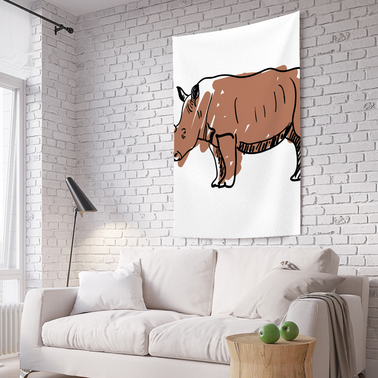 

Вертикальное фотопанно на стену JoyArty Носорог с большим рогом 150x200 см, Носорог с большим рогом