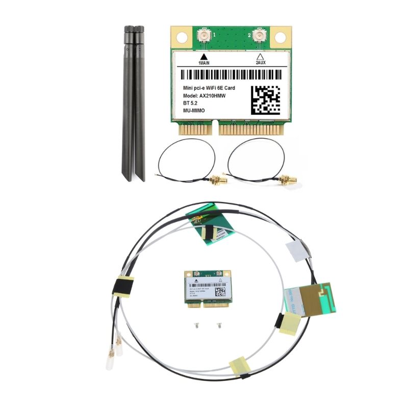 

Приемник Wi-Fi NoBrand Mini PCI-e 802.11n; 802.11ax; 802.11a; 802.11g; 802.11ac, Зеленый;белый