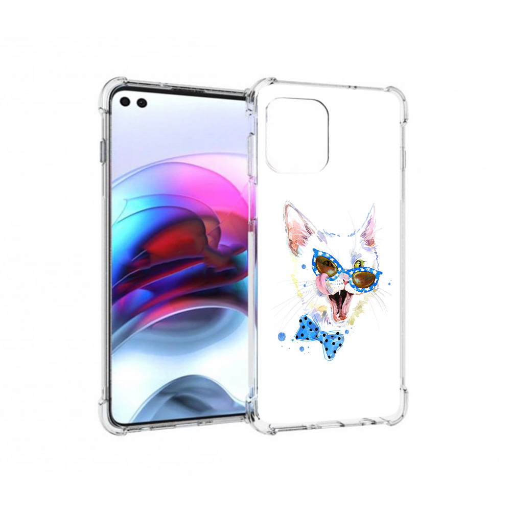 

Чехол MyPads Tocco для Motorola Edge белый кот (PT157712.351.229), Прозрачный, Tocco