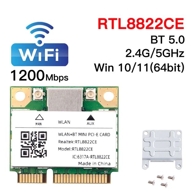 

Приемник Wi-Fi NoBrand для компьютера Mini PCI-e 802.11ac, Зеленый;белый