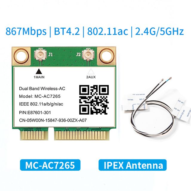 

Приемник Wi-Fi NoBrand для ноутбука Mini PCI-e, Зеленый;белый