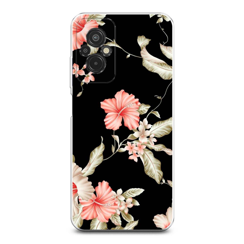 

Чехол Awog на Xiaomi Redmi 11 Prime 4G "Цветы для черном", Черный;розовый, 316850-8