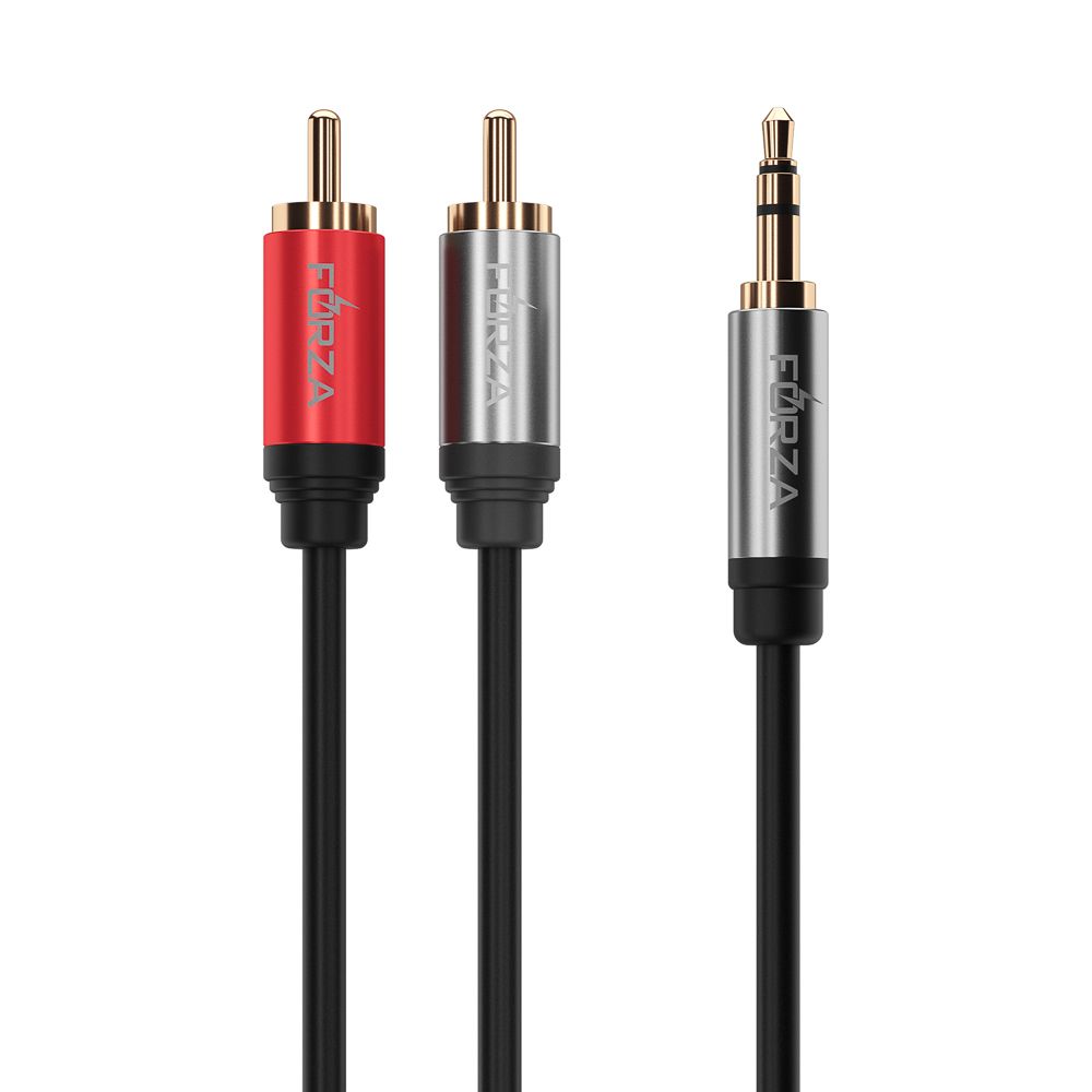 

Аудио-кабель mini-Jack FORZA 470-064 2RCА, 1,8м, Черный, 470-064