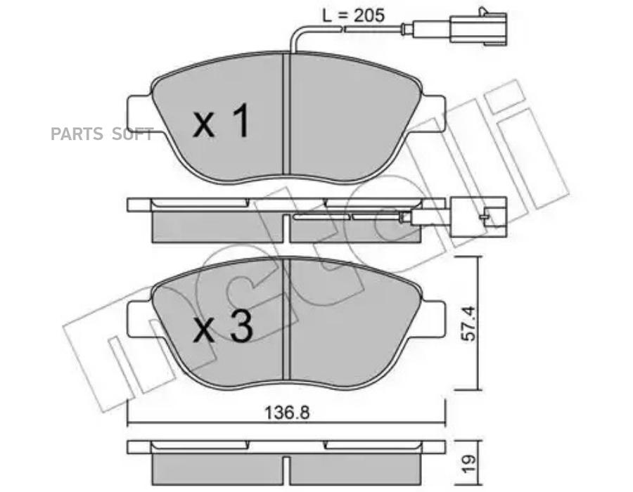 

Тормозные колодки METELLI 22-0322-0