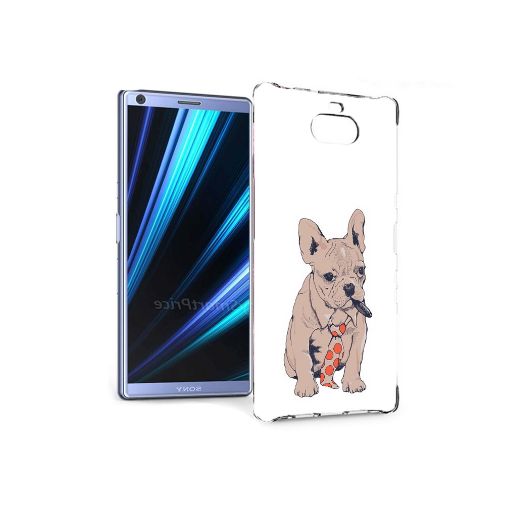 

Чехол MyPads Tocco для Sony Xperia 10 бульдог с сигарой (PT125953.225.250), Прозрачный, Tocco