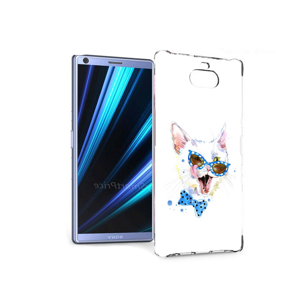 

Чехол MyPads Tocco для Sony Xperia 10 белый кот (PT125953.225.229), Прозрачный, Tocco