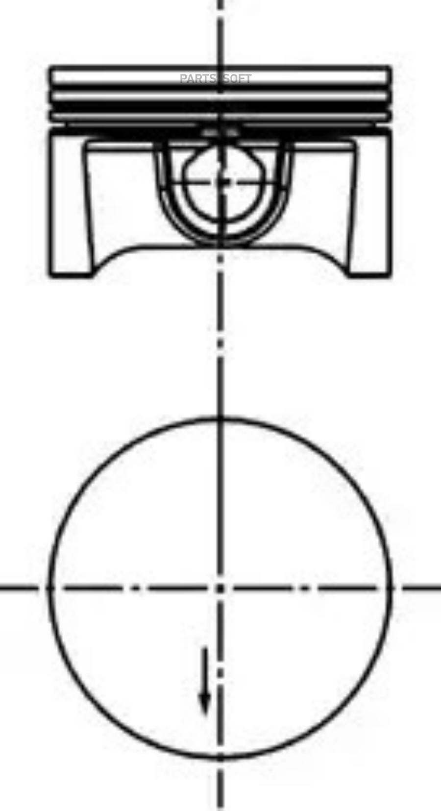 

KOLBENSCHMIDT 40388620 Поршень dm.79.00x1.2x1.2x2.0 +0.50 Цена за 1 шт. 1шт