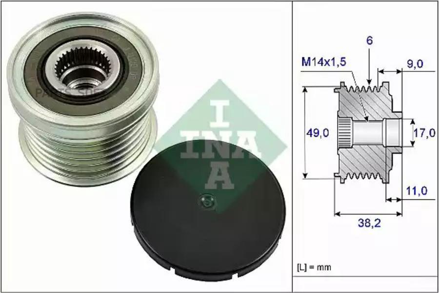 

INA 535 0268 10 Шкив генератора BMW 1 (F20,F21) 11-20 3 (F30,F80) 11-19 1шт