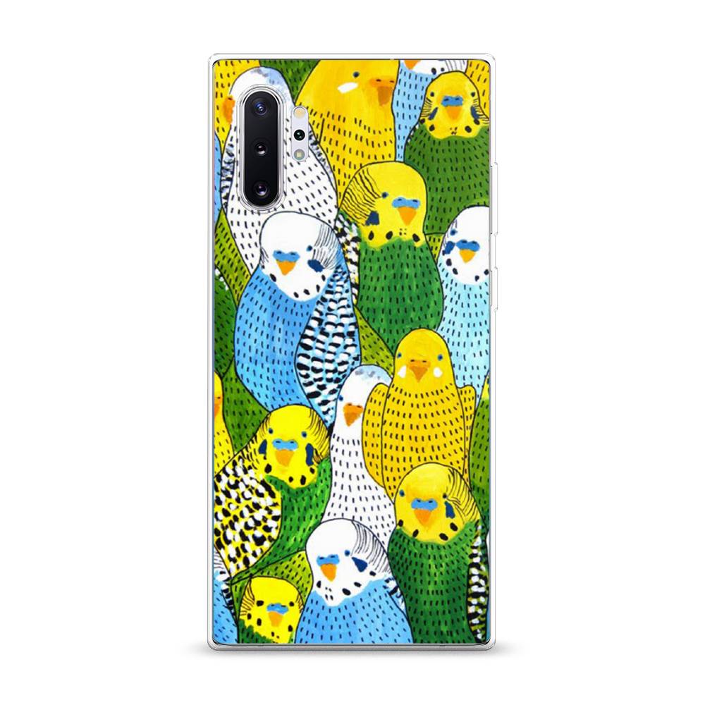 

Чехол Awog на Samsung Galaxy Note 10 Plus "Попугаи", Разноцветный, 28550-1