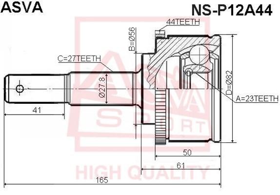 

ШРУС внешний ASVA nsp12a44